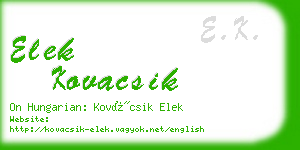 elek kovacsik business card